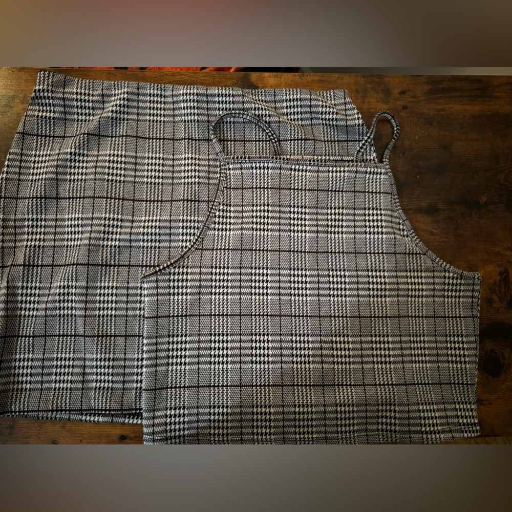 Plaid skirt and crop top set